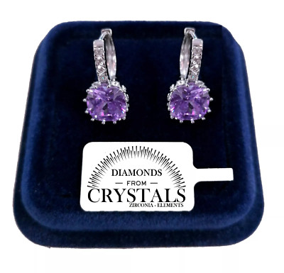 Kreis Punto Luce Ohrringe Pl. Weißgold 18K mit Kristallen Zirkone Violet