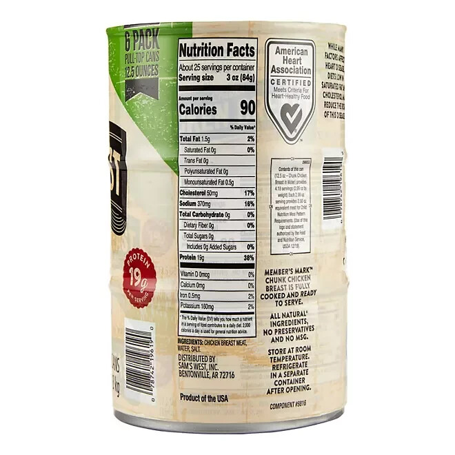 Member's Mark Premium Chunk Chicken Breast 12.5 oz., 6 ct