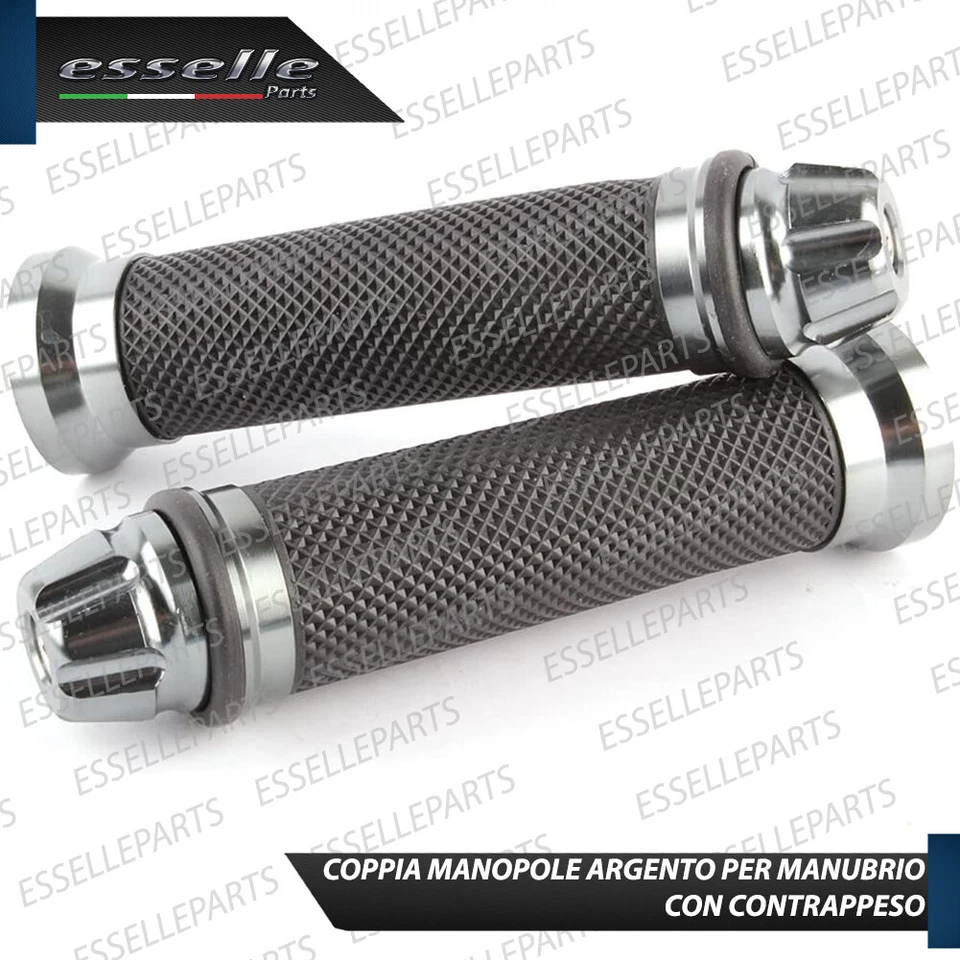 MANOPOLE MANUBRIO ANTISCIVOLO ARGENTO CON CONTRAPPESI PER YAMAHA X-CITY 250 - Immagine 3 di 4