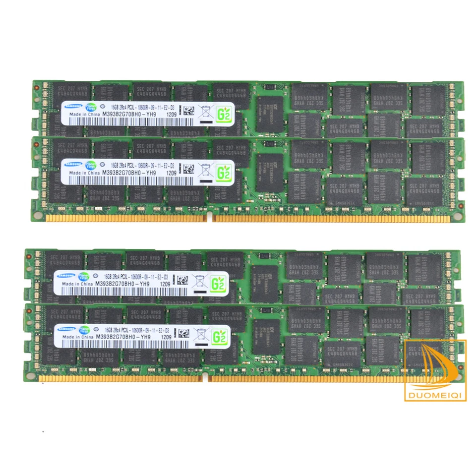 Samsung 4x 16GB 2RX4 PC3L-10600R DDR3L-1333MHz 240PIN ECC-REG Server RAM Memory - Image 3 of 4
