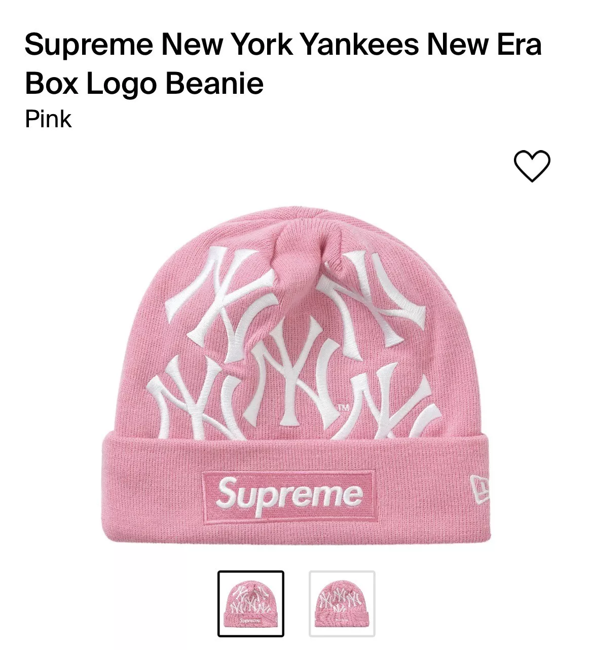 Supreme New York Yankees New Era Box Logo Beanie rose (FW21) ?