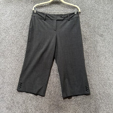 Ann Taylor Crop Trouser Pants 6 Gray Mid Rise Straight Leg Office Casual