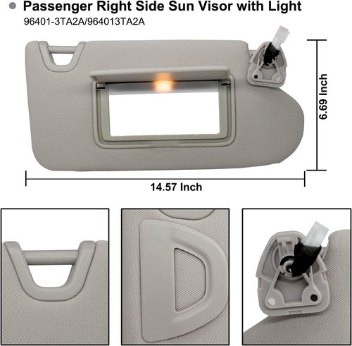 Visera de parabrisas espejo lado derecho para Nissan Altima 2013 - 2018 - Picture 4 of 8