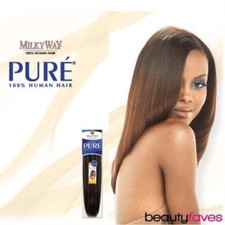 PURE YAKY WEAVE BY MILKYWAY 100 HUMAN HAIR EXTENSION 8" 10" 12" 14" 16"