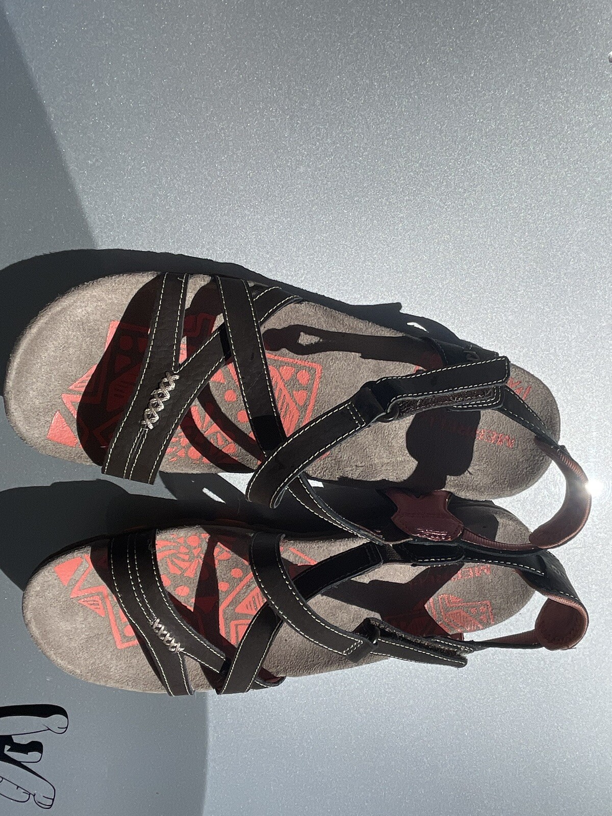 MERRELL Sandali Merrill in pelle marrone con cuscino d'aria nuovi taglia 9 così comodi leggeri