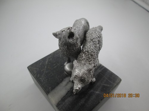 rare wolves running howling coyote yellowstone ratrod hotrod car hood ornament - Picture 5 of 7