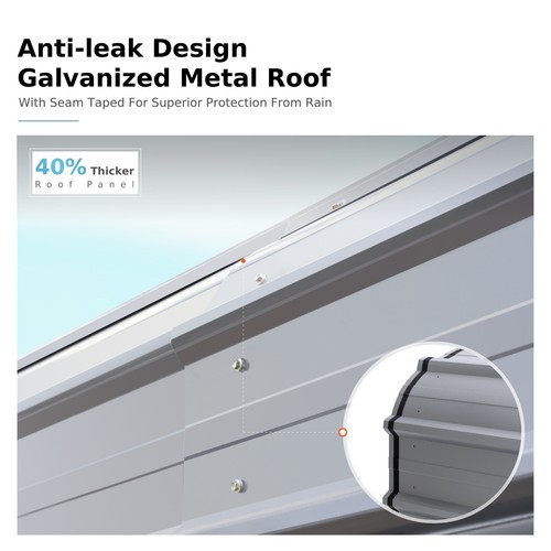 20' x 30' Reinforce Metal Carport Heavy Duty Car Shelter Garage for Pickup Truck - Picture 4 of 7