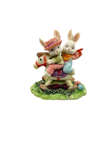 Easter Bunny Rabbit Village Town Figurine Lighted House Set Home Decor - Picture 6 of 21