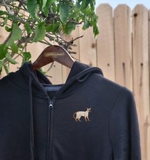 Siamese cat embroidered zipper hoodie for women, custom women zip hoodie