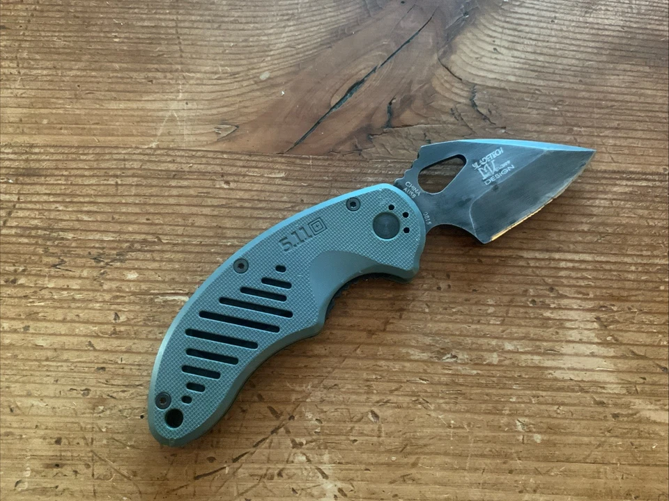 5.11 Tactical BladeTech Mike Vellekamp Design AUS 8 Black Folding Knife F To G - Image 4 of 4