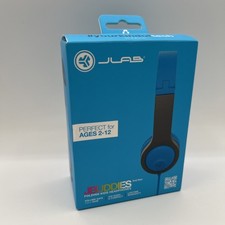 JLab JBuddies Gen 2 Folding Kids Wired Headphones, Blue / Gray J Lab J Buddies