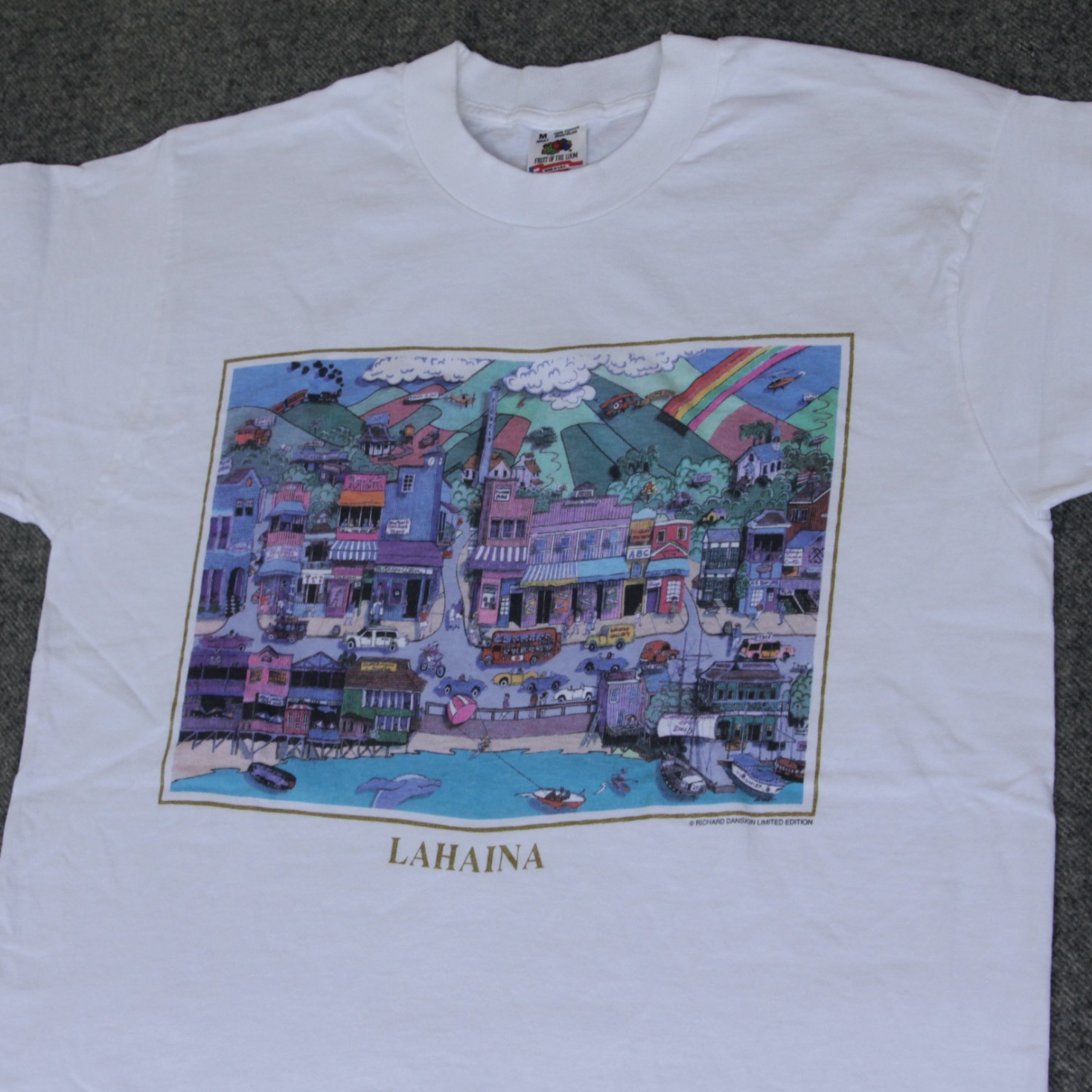 VTG Richard Danskin Artist T Shirt M Lahaina Hawaii SINGLE STITCH USA Art Tee