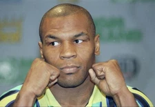 Mike Tyson at a press conference before a bout v Evander Holyfield- Old Photo