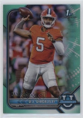 2021-22 Bowman U Chrome Prospects Aqua Refractor 45/299 DJ Uiagalelei #2 1d9f