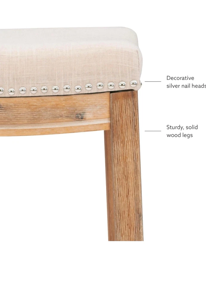 Linon Home Décor Kingston Acacia Counter Stool, Brown - Image 4 of 4