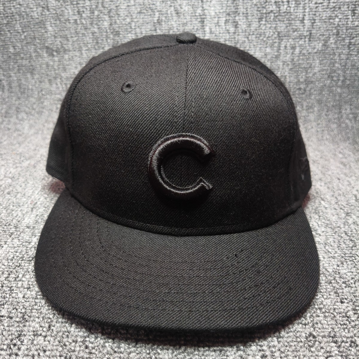 New Era 9FIFTY Chicago Cubs Blackout Snapback Hat Black 'C' Logo