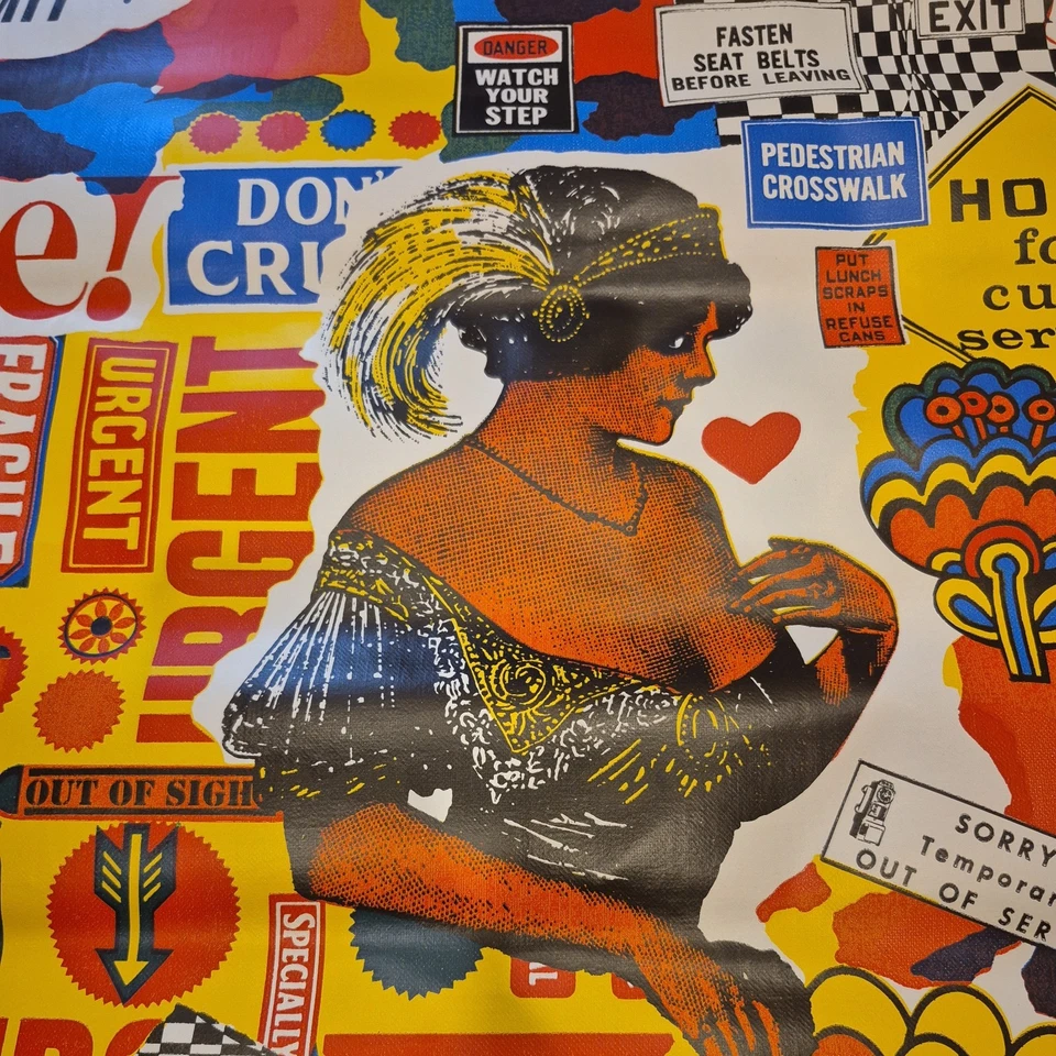 Papel pintado/póster psicodélico vintage de arte pop 1960-70 sin enmarcar. Foto 3 de 4