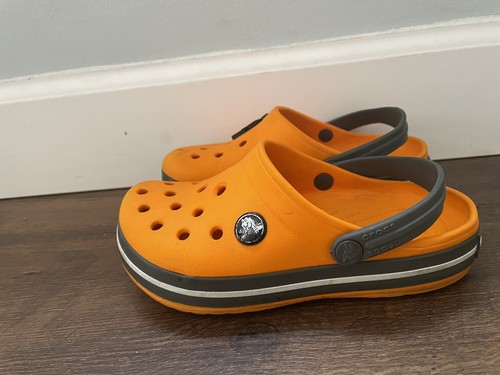 Crocs Crocband Clogs Kid Orange Rubber Slip-On Straps Round Toe Casual Size C12 - Picture 4 of 8