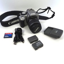 Canon EOS Digital Rebel XTi DSLR Camera 18-55mm Lens Batteries Charger Mem Card