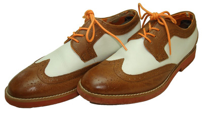 Men s 8 M BUKS WALKOVER Spectator Wingtip Derby Dress Shoes Brown White Leather