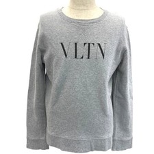 Valentino trainer top sweatshirt long sleeve VLTN logo cotton nylon gray size L