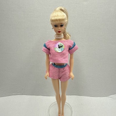 Vintage 1986 Funtime Barbie #1738 purple outfit  Shorts and Clock Top