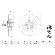 2x Bosch Scheibenbremse 26040616 hinten 432029176R
