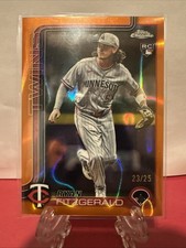 2025 Topps Chrome Update Ryan Fitzgerald RC Orange Lava #23/25 Twins Rookie
