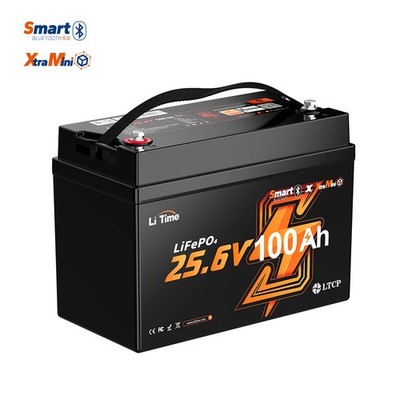 LiTime 24V 100Ah Xtra Mini Bluetooth LiFePO4 Batterie für Boot Trolling-Motoren