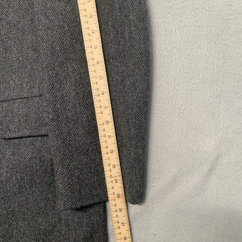 Vintage London Fog Wool Overcoat Men's 40R Gray Herringbone Classic Business USA - Picture 8 of 9