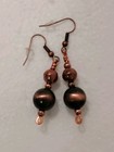 Vintage Copper Beads and Metallic Coated Beads Necklace Set, Earrings, Bracelet — photo 2