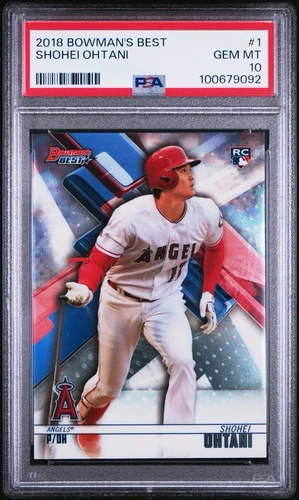 SHOHEI OHTANI PSA 10 2018 BOWMAN'S BEST BASEBALL #1 ROOKIE CARD RC DODGERS GEM 4