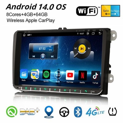 9'' Android 14 Autoradio Navi für VW Caddy Golf 5/6 Tiguan Bora Touran SEAT Skoda