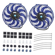 12" Electric Radiator Cooling Fan Assembly Kit, Universal High 12  -2PCS Blue