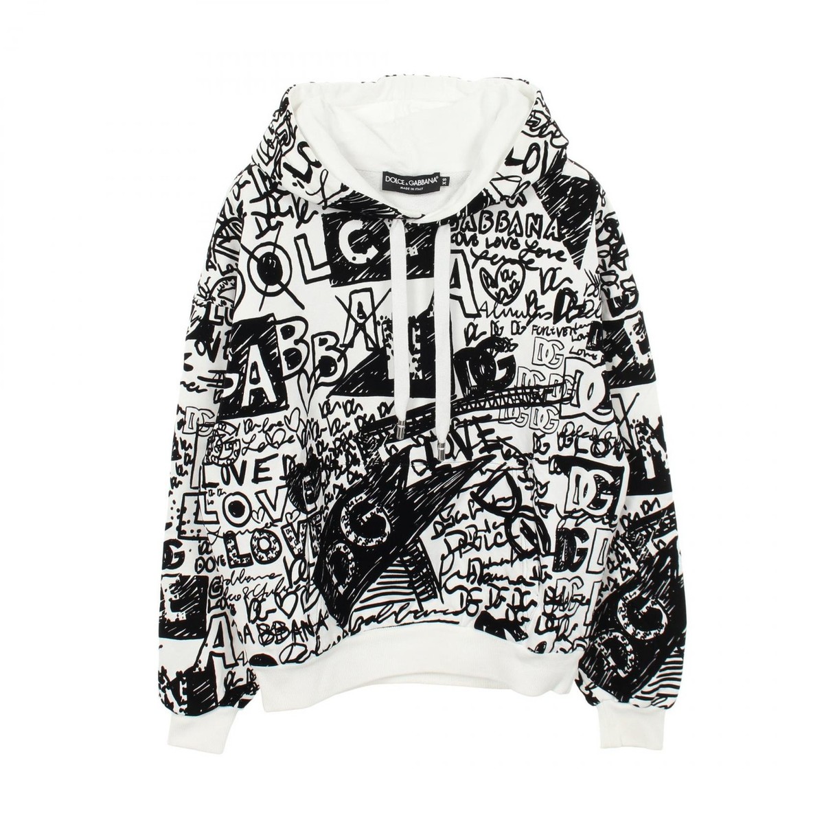 Graffiti Hoodies Dolce Gabbana DOLCE GABBANA FLOCKED GRAFFITI