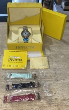 Invicta Watch Wild Flower Edition Model #23981 W/ 4 Straps (Stainless Steel/Red/