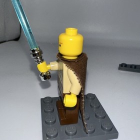 Lego Star Wars Minifigure Obi-Wan Kenobi Yellow Head, Lightsaber 7161!
