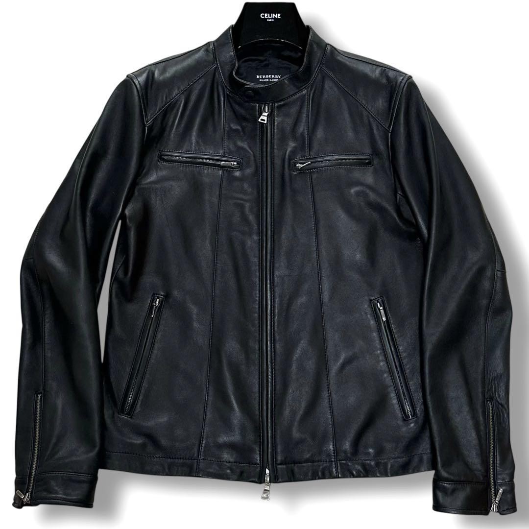 Burberry Black Label Leather Riders Jacket Black Size EU52/L