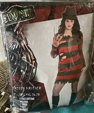 NIGHTMARE ON ELM ST DRESS/HAT/GLOVE FREDDY KRUEGER SZ PLUS 4XL 26-28 COSTUME