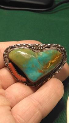 Large Silver and Turquoise ring
