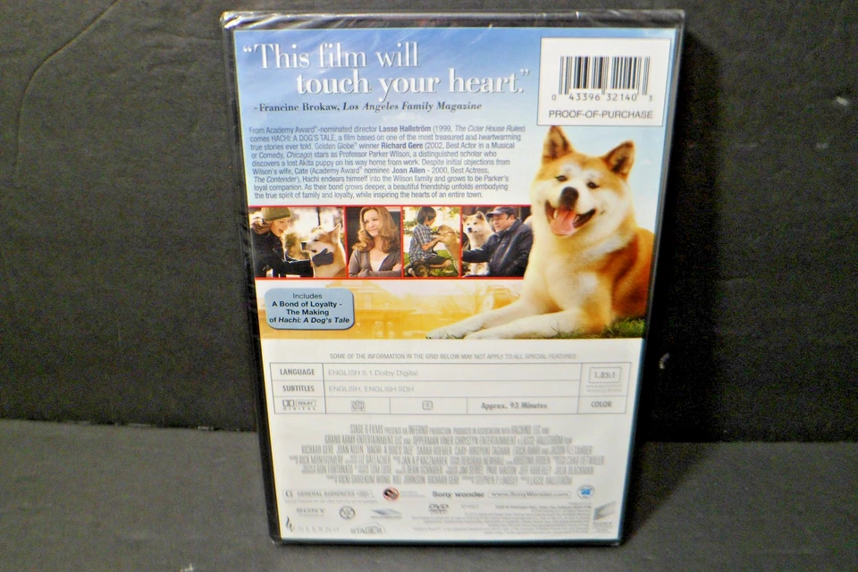 Hachi: A Dog's Tale (DVD 2009 Widescreen) Richard Gere, Joan Allen - BRAND NEW - Image 2 of 4