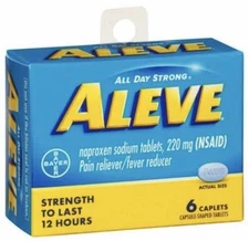 6 Boxes of Aleve CAPLETS 6 ct EXP: 06/2027