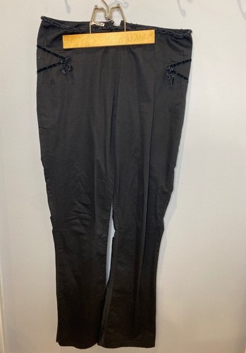 Miu Miu, Vintage Miu Miu archival low rise flare pants lace velvet trim ruching 40