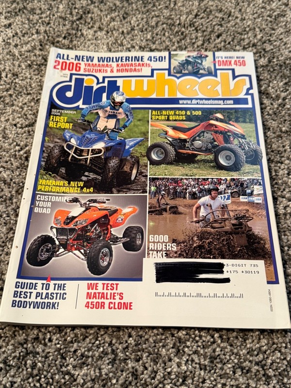 DIRT WHEELS MAGAZINE SEPTEMBER 2005 -450 & 500 SPORT QUADS-YAMAHA
