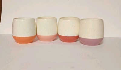 Bopp-Decker Vacron Speckled Tumblers Vintage MCM Plastic Vacuum Ware LOT of Four