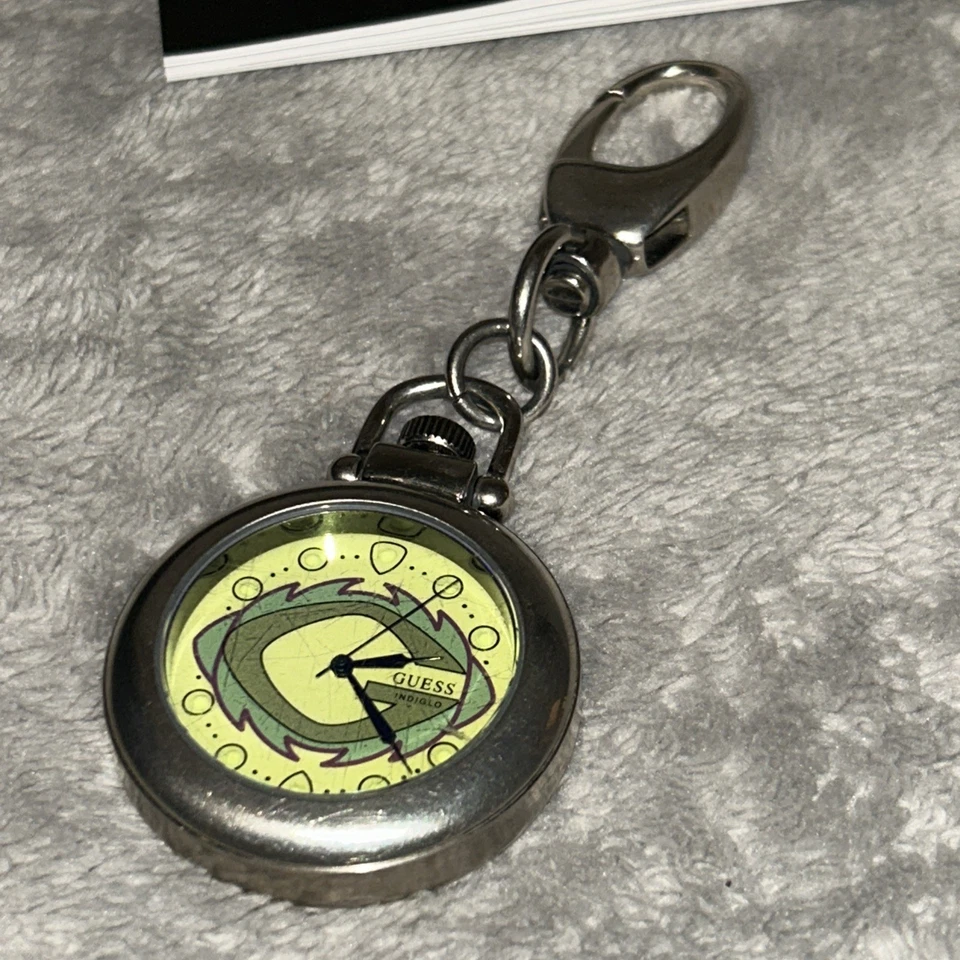 Guess Indiglo Silver Tone Multicolored Dial 44mm Quartz Analog Pocket Watch E2 - Image 2 of 4