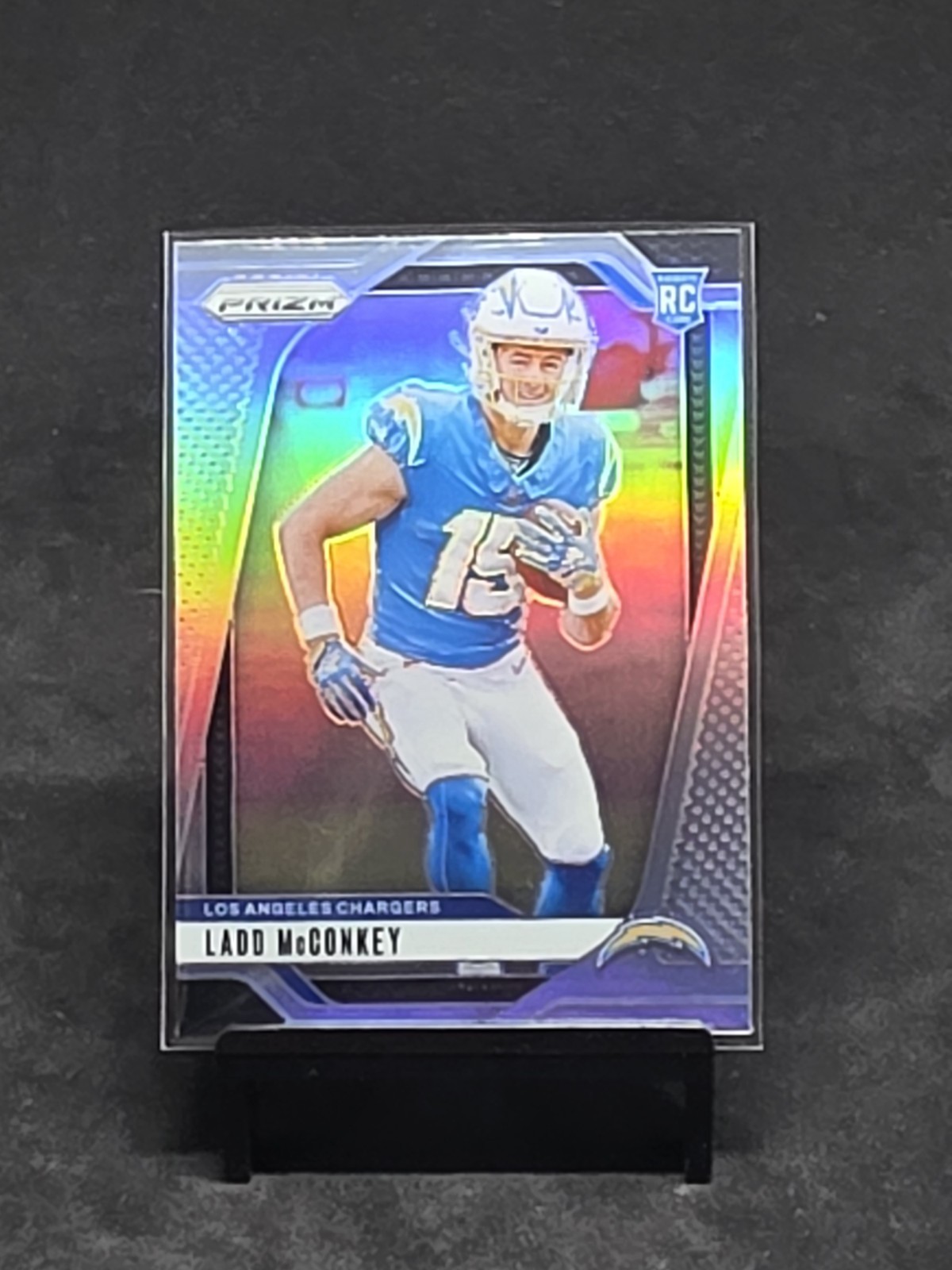 2024 Panini Prizm Ladd McConkey Silver Prizm Rookie Card #365 Chargers 