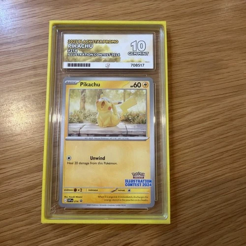 Pikachu illustration contest 2024 Ace graded 10 Black star promo 214