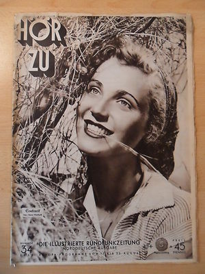 Hörzu 34 1952 TV: 17.-23.8.1952 Charlott Daudert Gandhi Schwarzes Elfenbein