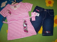 Hello Kitty Outfit Girls 2pc Set Mine Forever Size 2T 3T 4Toddler Stripe New